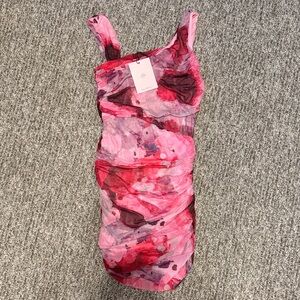 Hello Molly Vibrant Pink and Red Mini Dress